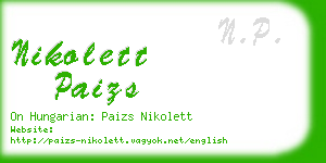 nikolett paizs business card